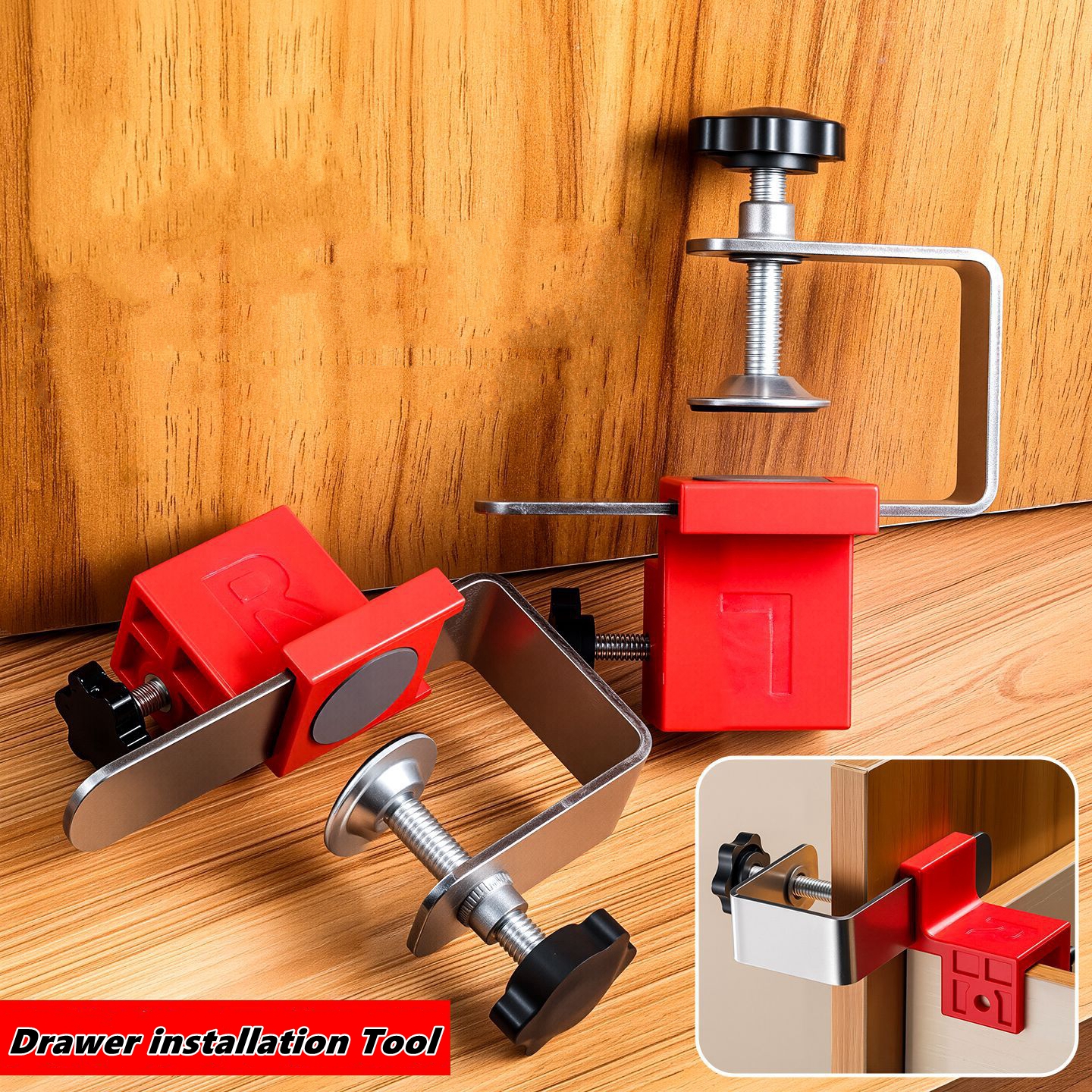 Dowel Jig Kit - Adjustable Drawer Fixing Clip High Drawer