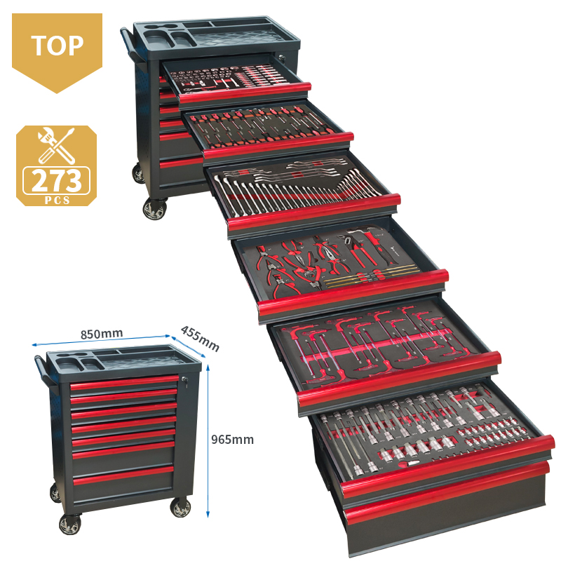 Mechanical Tools In Workshop - 7 Drawer Tool Trolley With 273pcsEVA