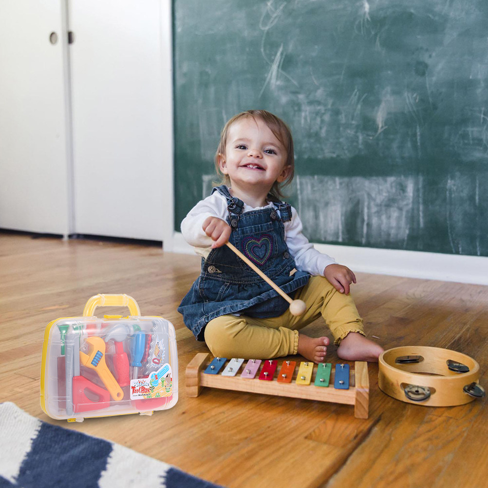 1Set Plastic Tool Box Kid Hand - Tools Workshop For Kids ulasan dan harga