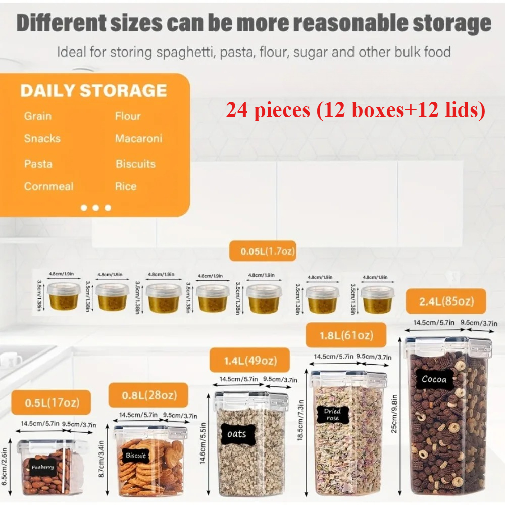 24Pcs Food Storage Containers  - Tool Chest Cabinet ulasan dan harga