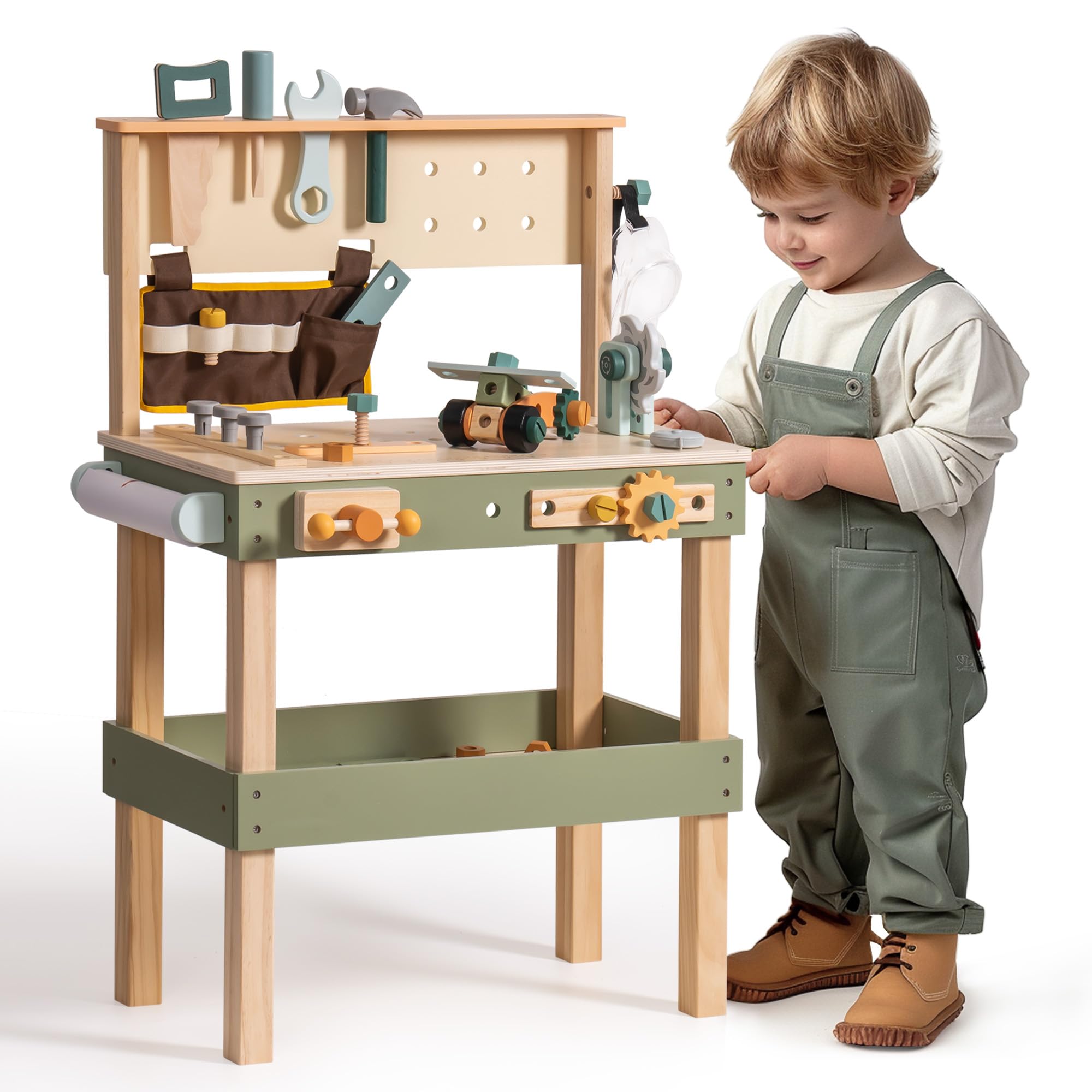 ROBOTIME Wooden Kids Tool Benc - Tools Workshop For Kids ulasan dan harga