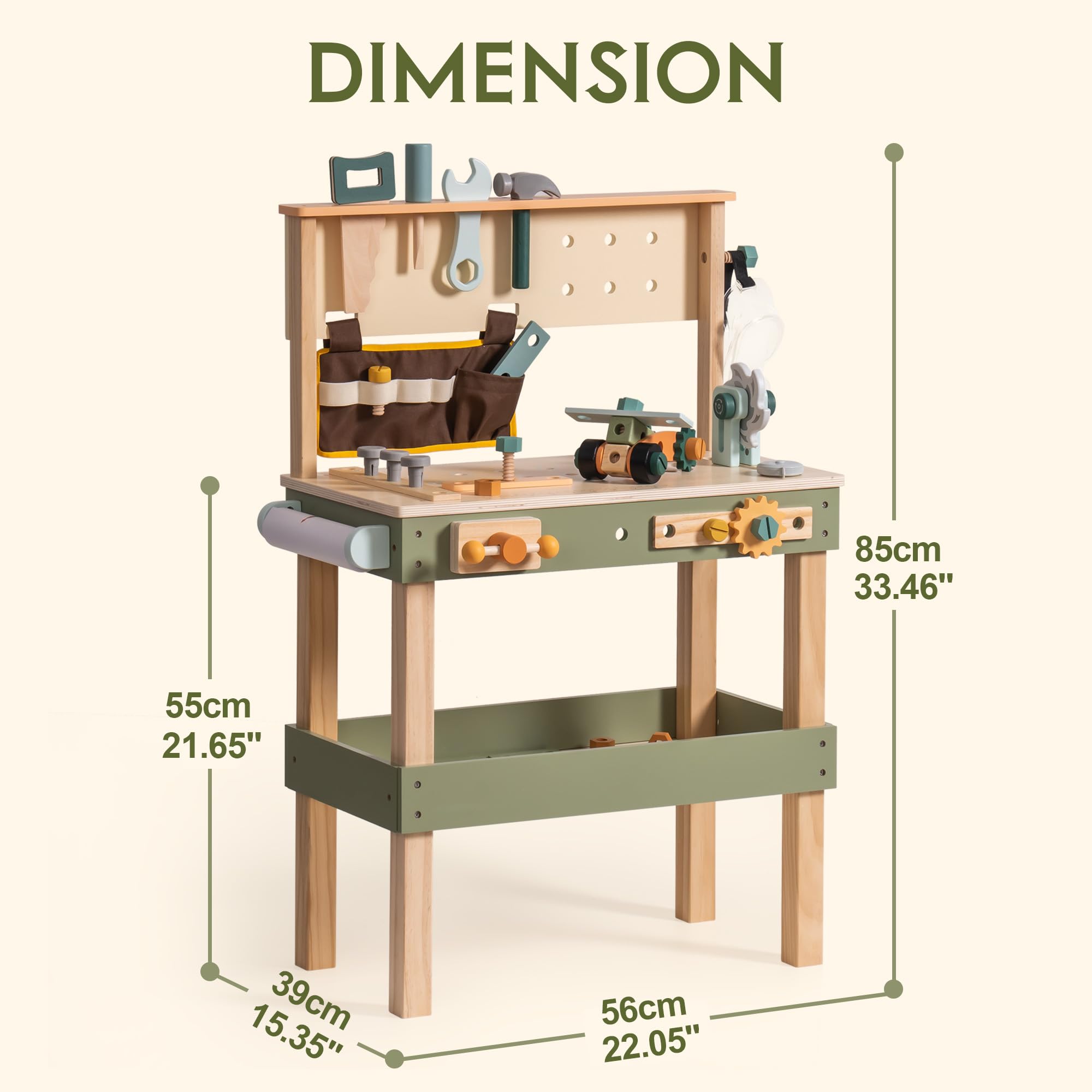 ROBOTIME Wooden Kids Tool Benc - Tools Workshop For Kids ulasan dan harga