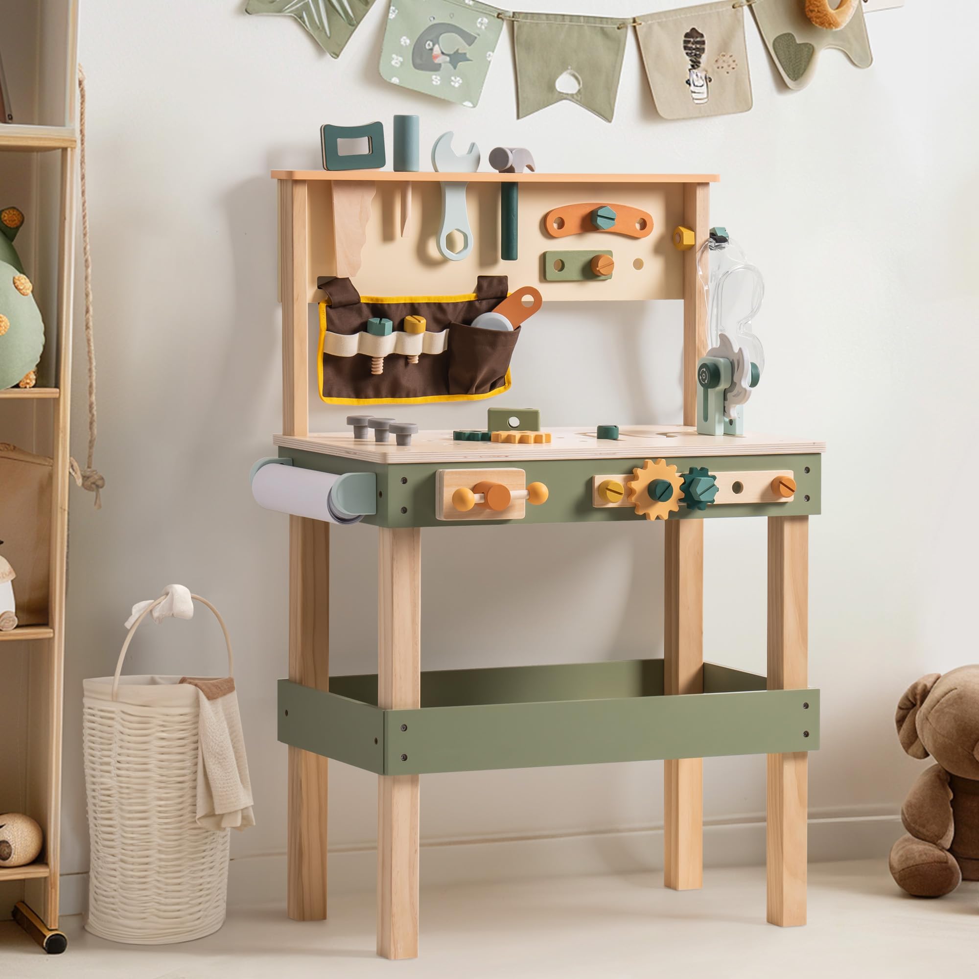 ROBOTIME Wooden Kids Tool Benc - Tools Workshop For Kids ulasan dan harga