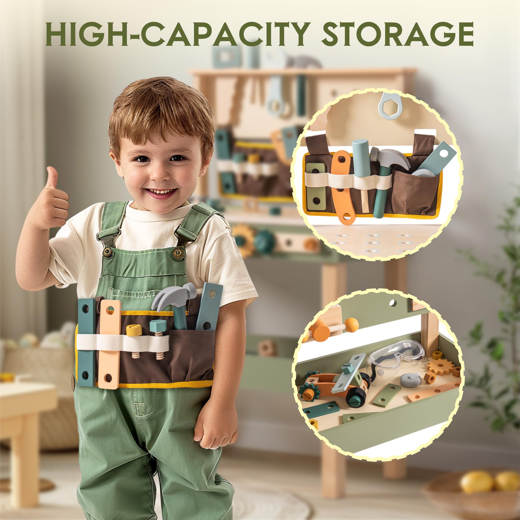 ROBOTIME Wooden Kids Tool Benc - Tools Workshop For Kids ulasan dan harga