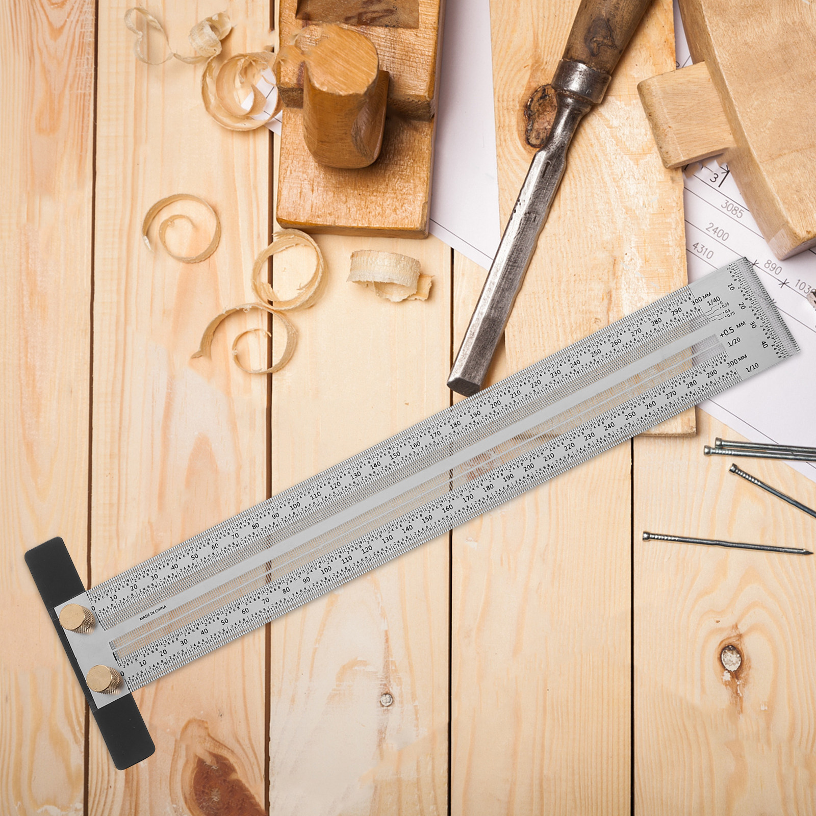 Woodworking Ruler T-Square 300 - Marking Tools In Workshop ulasan dan harga