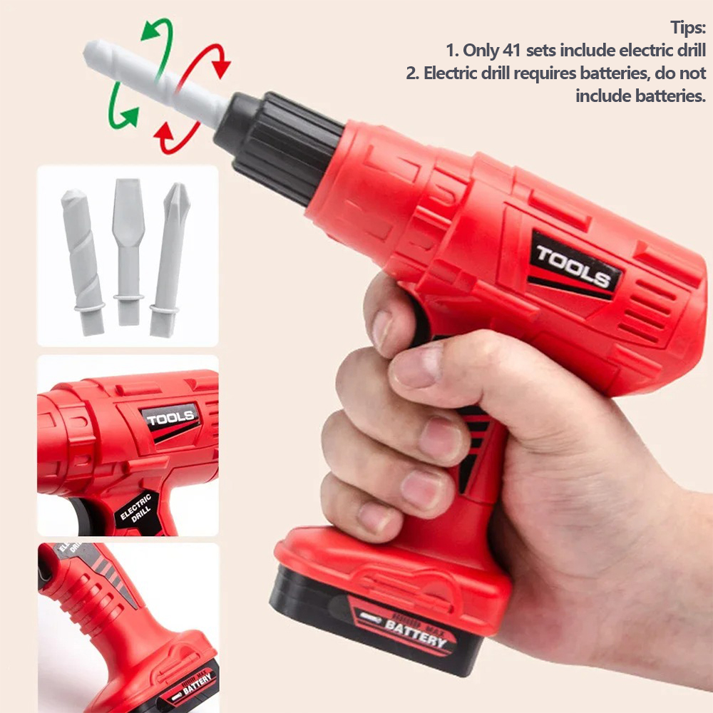 38/41 PCS Pretend Tools Kit Ki - Tools Workshop For Kids ulasan dan harga