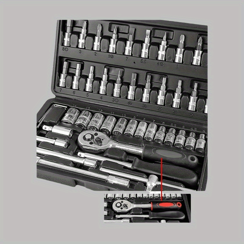 46Pcs Automotive Tool Set, Car - Workshop Tools Kit ulasan dan harga