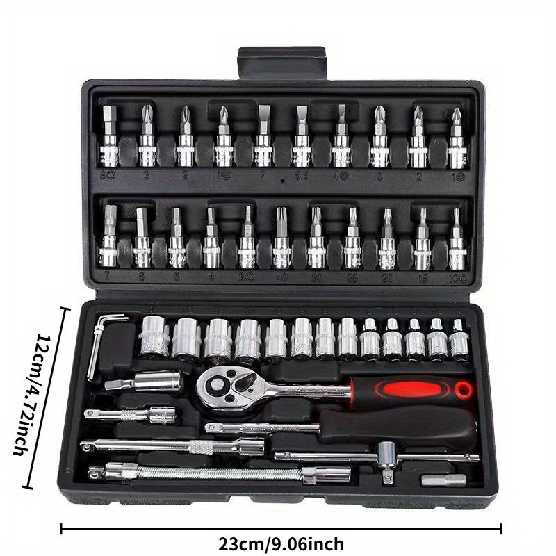 46Pcs Automotive Tool Set, Car - Workshop Tools Kit ulasan dan harga