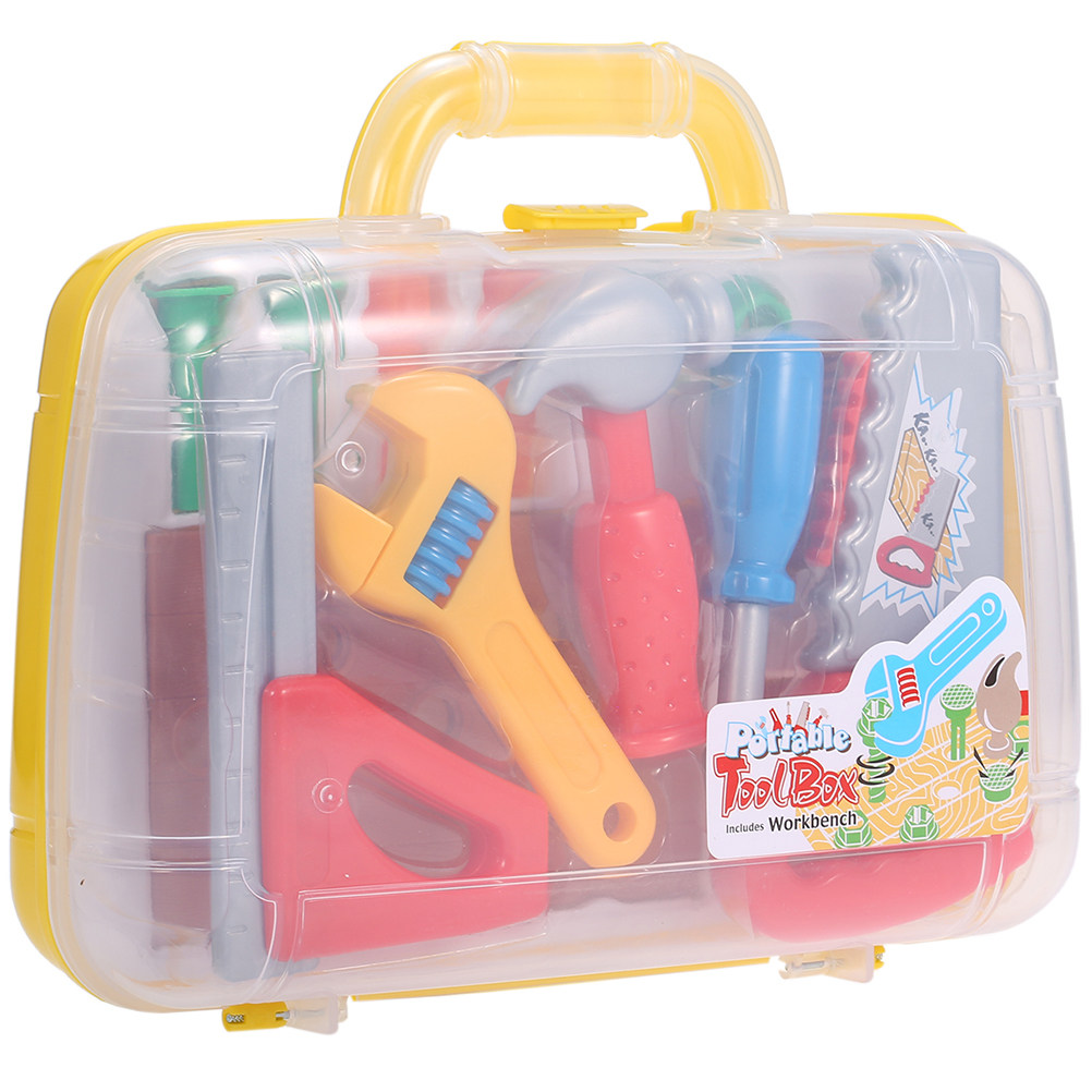 1Set Plastic Toolbox Kid Tool  - Tools Workshop For Kids ulasan dan harga