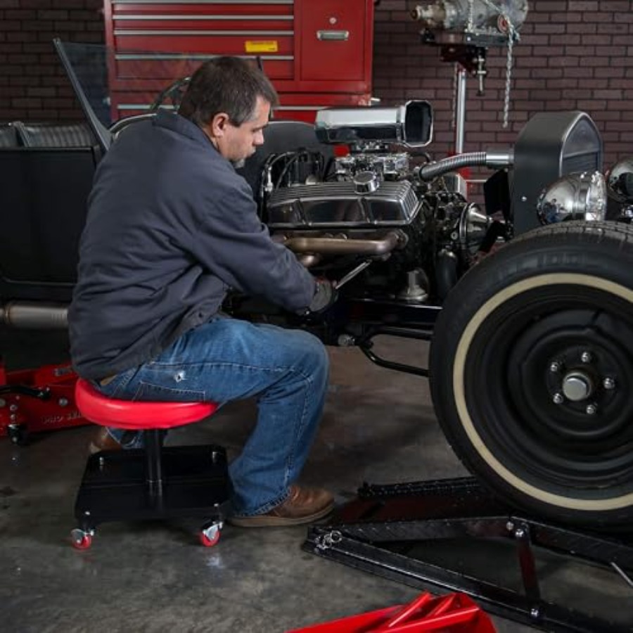 Rolling Mechanic Stool with To - Mechanical Tools In Workshop ulasan dan harga
