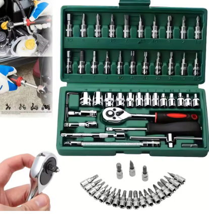 46pc Drive Socket Set 1/4 inch - Workshop Tools Kit ulasan dan harga