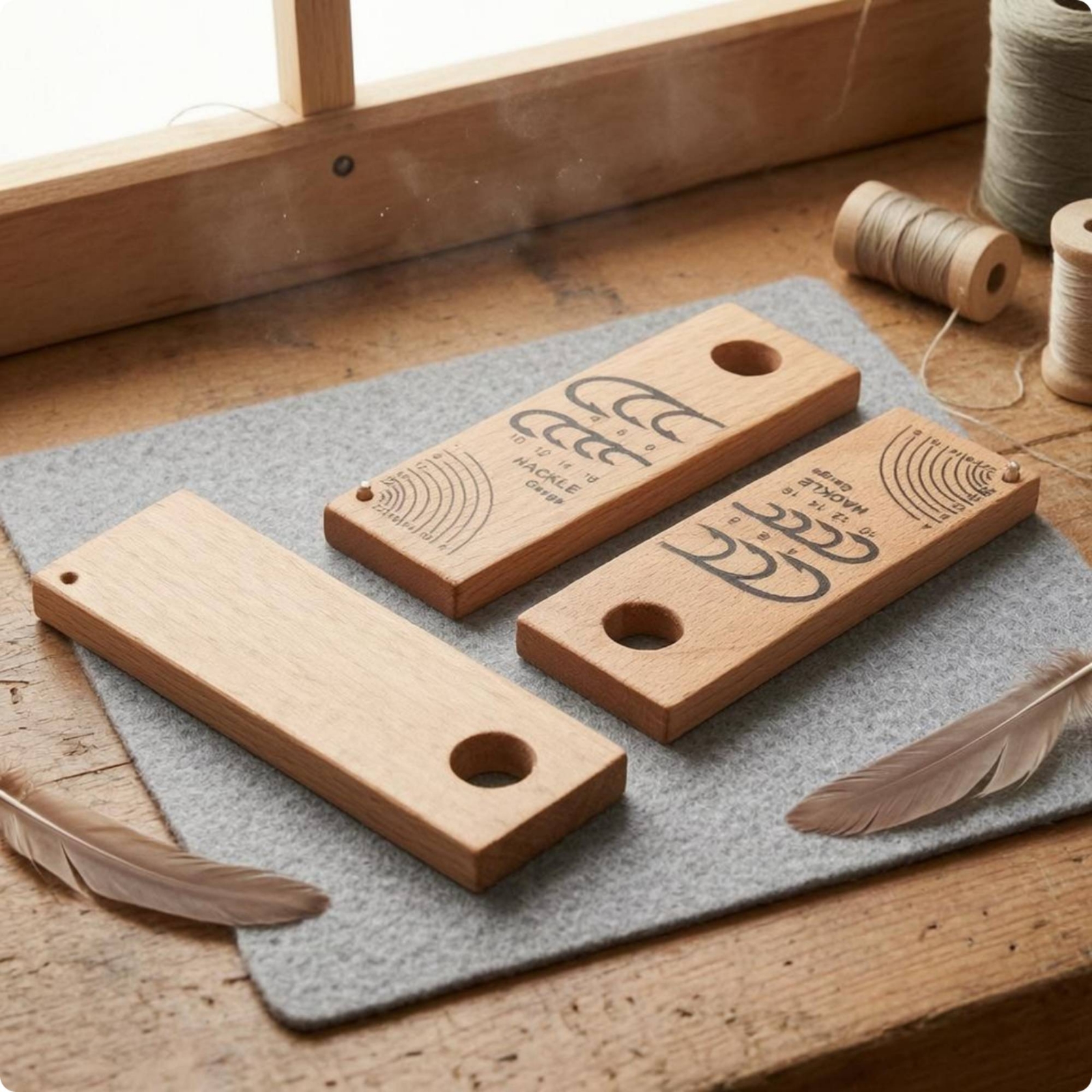3 Pieces Hook and Hackle Gauge - Marking Tools In Workshop ulasan dan harga