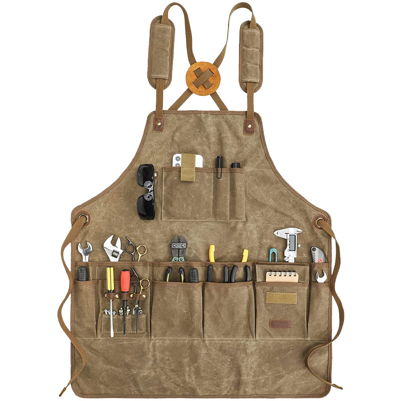 Heavy-Duty Thick Canvas Apron  - Workshop Tools Logo ulasan dan harga
